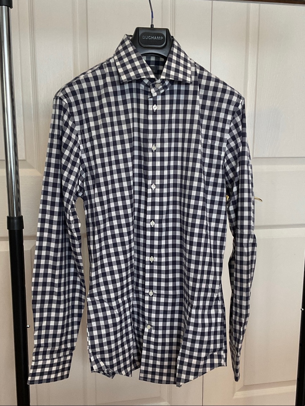 Nordstrom Navy and White Gingham Dress Shirt